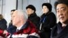 U.S. Vice President Mike Pence, North Korea's nominal head of state Kim Yong Nam, North Korean leader Kim Jong Un's younger sister Kim Yo Jong, and Japanese Prime Minister Shinzo Abe are seen at the Winter Olympics opening ceremony in Pyeongchang, South Korea, Feb. 9, 2018.