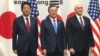 Prime Minister Shinzo Abe of Japan, President Moon Jae-in of South Korea and U.S. Vice President Mike Pence meet in Pyeongchange, South Korea, site of the 2018 Winter Games.