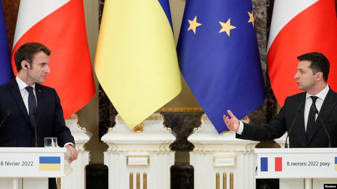 Ukraina va Fransiya rahbarlari, Kiyev, 8-fevral, 2022