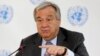 FILE - U.N. Secretary-General Antonio Guterres speaks during a news conference in Nairobi, Kenya, March 8, 2017. 
