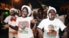 Supporters of President John Dramani Mahama celebrate in the streets after he was declared the winner of Ghana's presidential election, Accra, Ghana, December 9, 2012. 