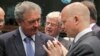 British Foreign Secretary William Hague (R), talks with Luxembourg's Foreign Minister Jean Asselborn during the EU foreign ministers meeting in Brussels, July 22, 2013.