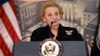 Former Secretary of State Madeleine Albright speaks at a reception celebrating the completion of the U.S. Diplomacy Center Pavilion at the State Department in Washington, Jan. 10, 2017.
