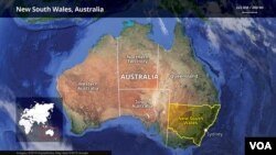 Map of New South Wales, Australia