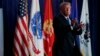 President Donald Trump claps after speaking during a "Salute to Service" dinner, July 3, 2018, in White Sulphur Springs, West Virgina.