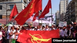 ရန်ကုန်မြို့က ကျောင်းသားသပိတ် ထောက်ခံတဲ့ ကျောင်းသားလူထုလှုပ်ရှားမှု (ဖေဖော်ဝါရီ ၈-၂၀၁၅) Photo Credit to James jfe ( ဗကသ)