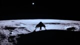 Private lunar lander Blue Ghost's shadow is seen on the moon's surface after touching down on the moon with a special delivery for NASA, Sunday, March 2, 2025. (NASA/Firefly Aerospace via AP)