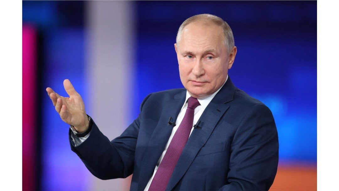 Russian President Vladimir Putin speaks during an annual nationwide televised phone-in show in Moscow, June 30, 2021.
