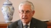 U.S. Secretary of State Rex Tillerson addresses reporters during the G-7 foreign ministers meeting at the Palazzo Ducale in Lucca, Italy on April, 11, 2017. 