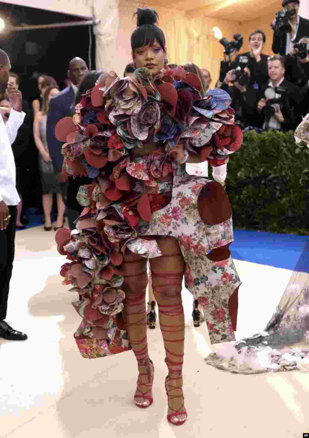 Rihanna attends The Metropolitan Museum of Art's Costume Institute benefit gala celebrating the opening of the Rei Kawakubo/Comme des Garçons: Art of the In-Between exhibition in New York, May 1, 2017.