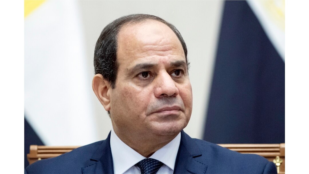 Egyptian President Abdel Fattah el-Sissi attends a signing ceremony following his talks with Russian President Vladimir Putin in Sochi, Russia, Oct. 17, 2018.