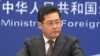 中国外交部发言人秦刚周一在外交部例行记者会上(视频截图)