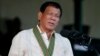 Philippine President Rodrigo Duterte addresses members of the army during the 120th anniversary celebration of the Philippine Army, April 4, 2017 at Fort Bonifacio, suburban Taguig city, east of Manila, Philippines. 