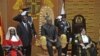 Former Ghanaian Vice President John Mahama is seated after being sworn in as President, July 24, 2012.