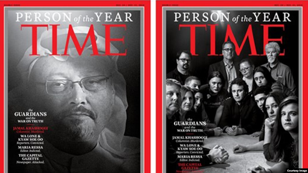 "Time" jurnali bir guruh jurnalistlari "Yil odami" deb e'lon qildi.